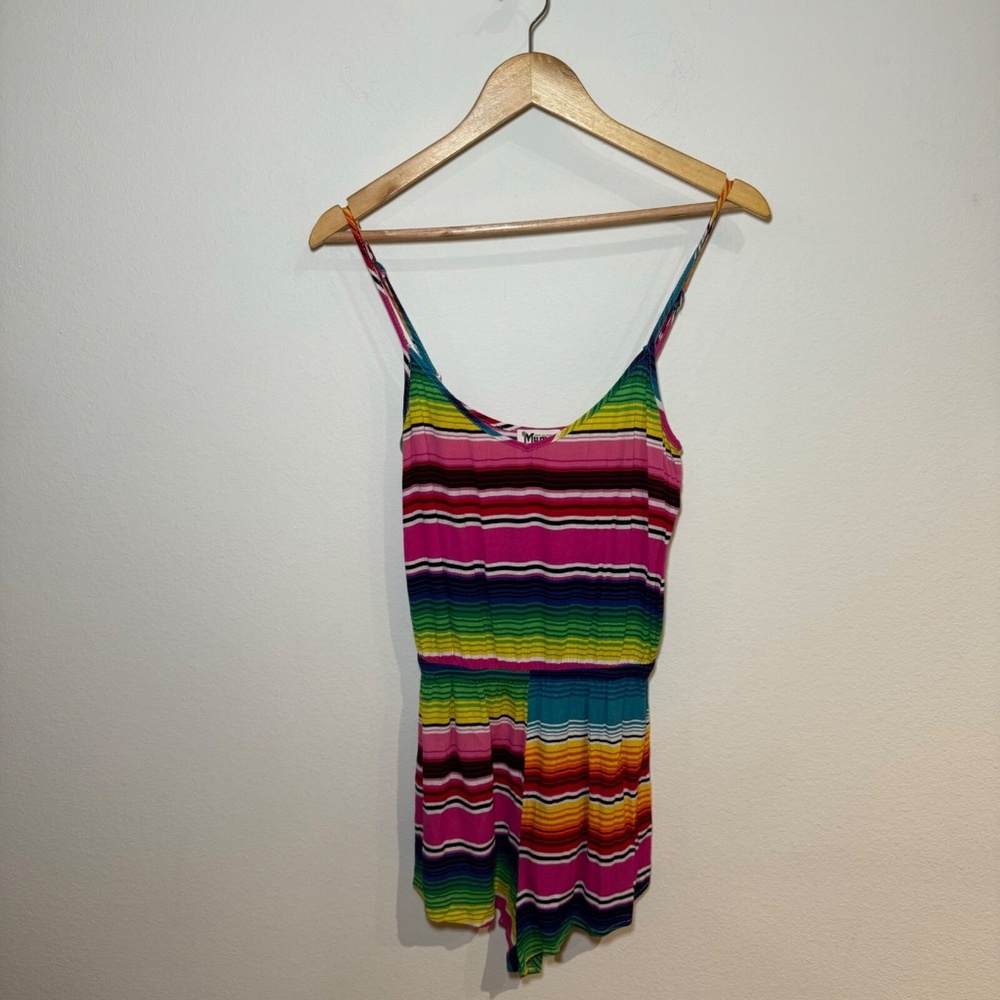 Show Me Your Mumu Rorey Romper Women's SM Multicolor Stripe Resort Vacation